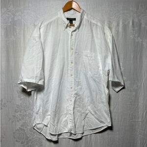Vintage Structure Button Down XL White Short Sleeve Y2K